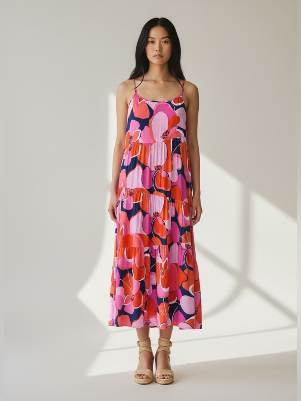 Anrabess Floral Print Maxi Dress